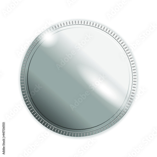 Empty silver coin sign isolated on a white background
