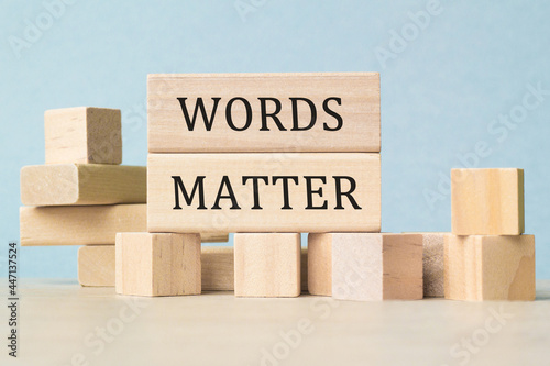 words matter.Text on cubes. Cubes in construction. Business concept
