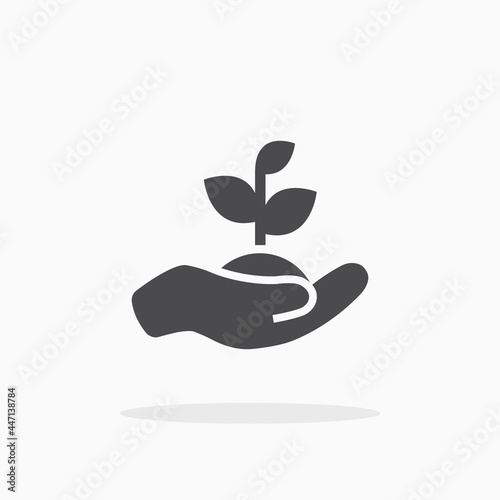 Plant in hand icon. © Oleksandr