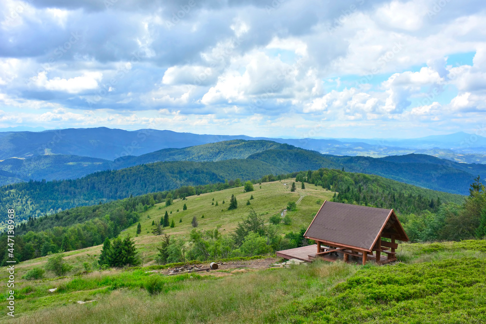 View of the Beskids mountains from Mogielica, Island Beskids, Poland