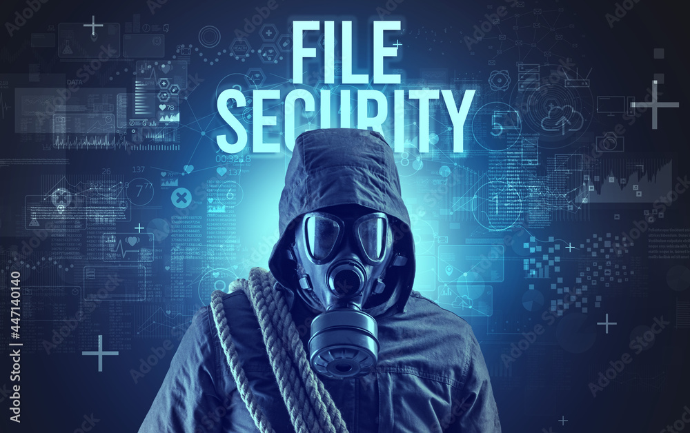 Faceless man with online security concept Faceless man with online security concept