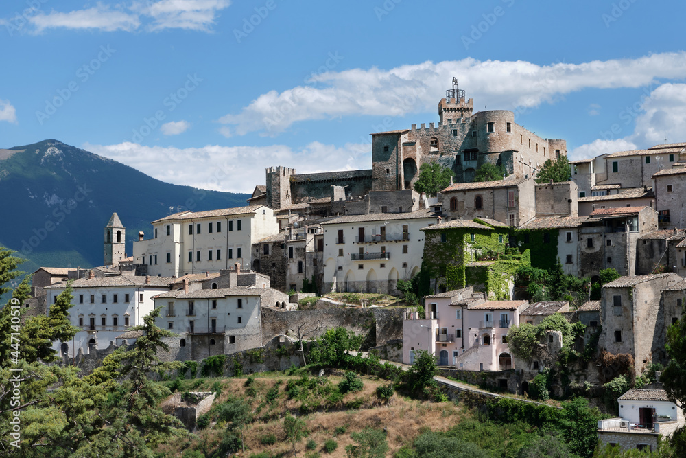 castle of the medieval town of capestrano abruzzo