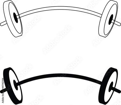 Vector barbell  icon. Two-tone version isolated on  white background