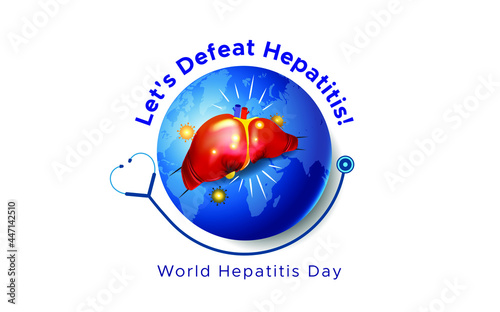 World hepatitis day concept with stethoscope for liver health care