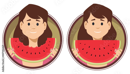 Template for landing page of watermelon day. Illustration for internet and mobile website.