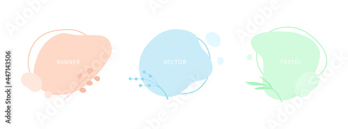 Pastel Liquid minimal label shapes.
Minimal background elements for poster, banner, sale. Vector pastel floral bubble banner shapes.
