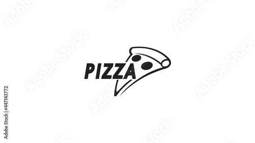 creative black pizza logo vector design