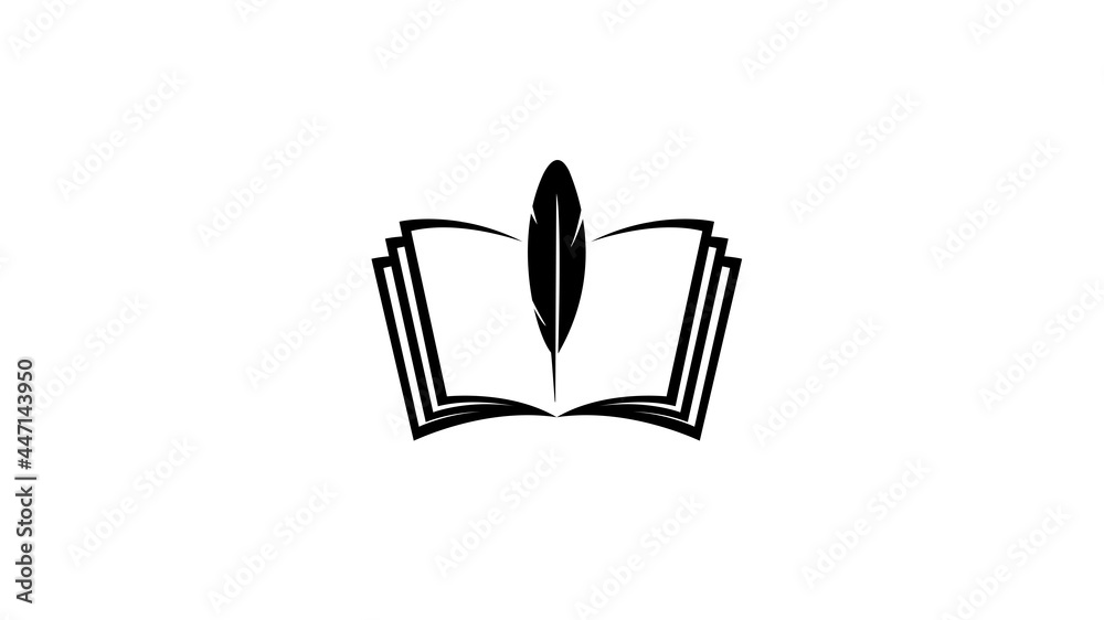 creative black book feather logo vector creative black book feather logo vector