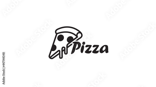 creative black pizza logo vector