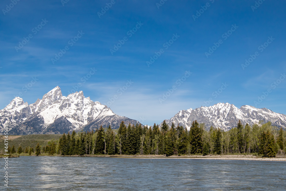 Grand Tetons from the Snake River in Grand Teton National Park, Wyoming, USA Grand Tetons from the Snake River in Grand Teton National Park, Wyoming, USA