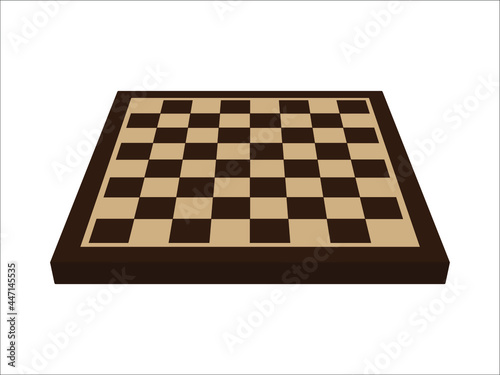 Fotobehang Volumetric chess board without chess pieces on a white background