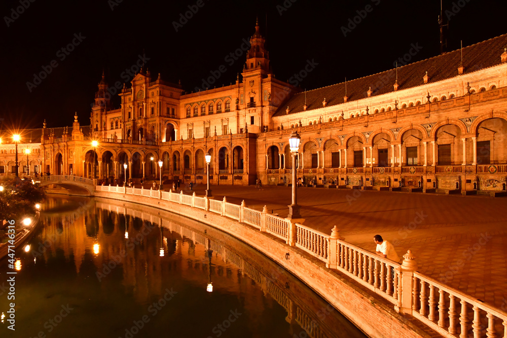 Sevilla; Spain - august 28 2019 : the Plaza de Espana