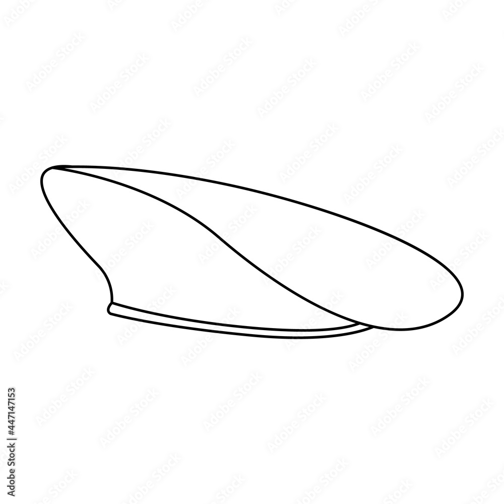 Military cap vector icon.Outline vector icon isolated on white background military cap. Military cap vector icon.Outline vector icon isolated on white background military cap.