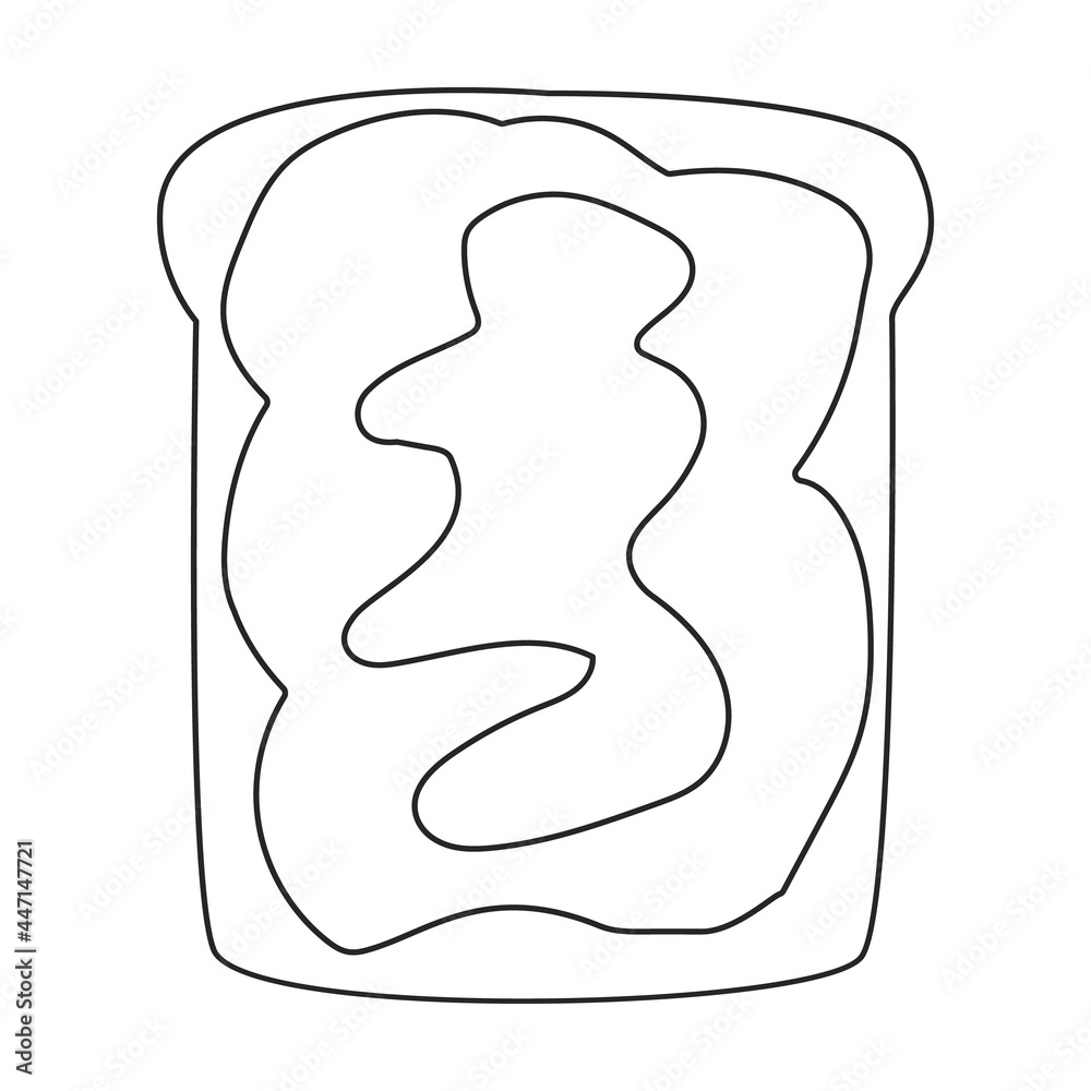 Toast vector icon.Outline vector icon isolated on white background toast. Toast vector icon.Outline vector icon isolated on white background toast.
