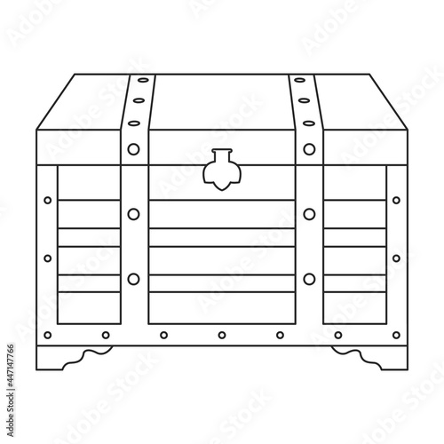 Chest vector icon.Outline vector icon isolated on white background chest.
