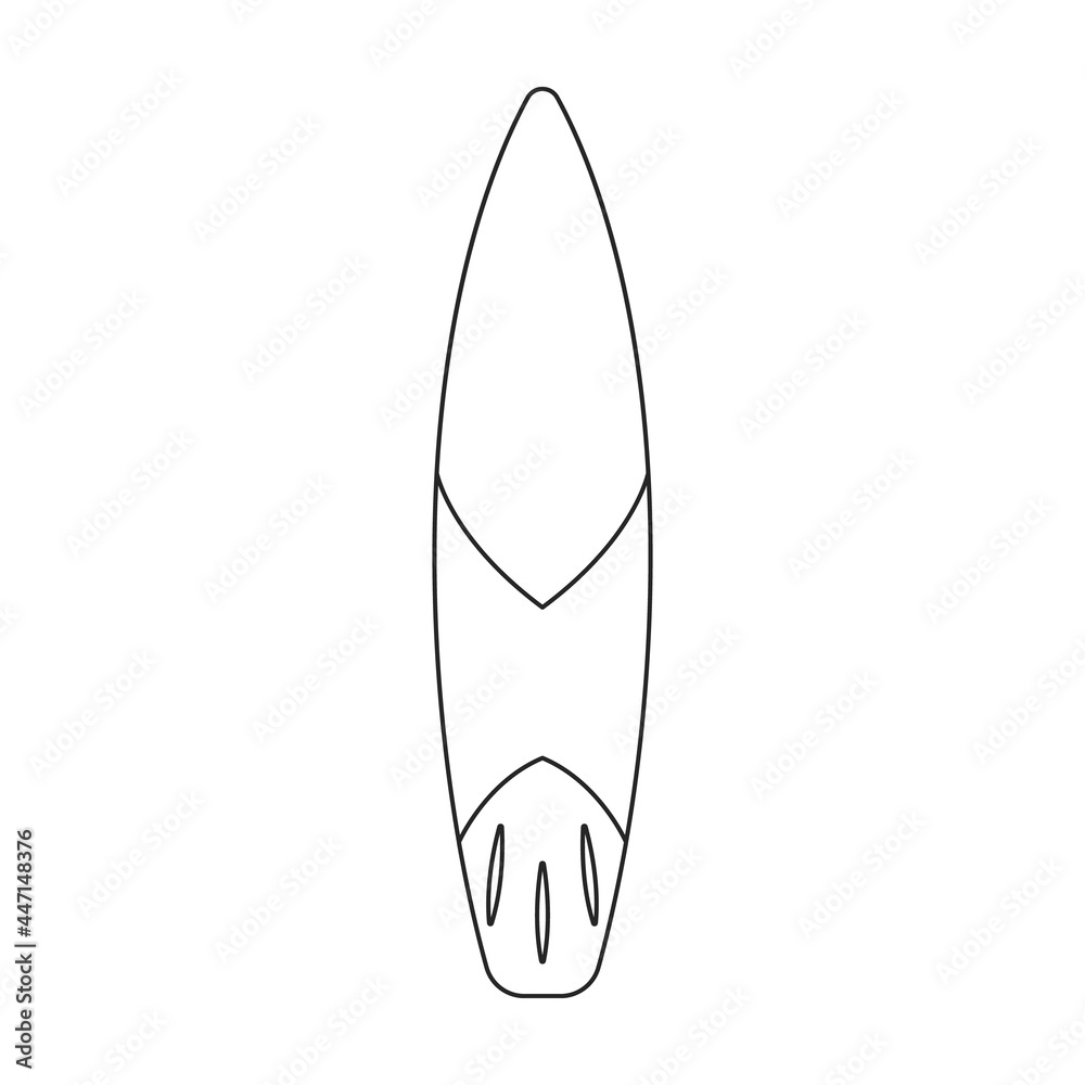 Surfboard vector icon.Outline vector icon isolated on white background surfboard. Surfboard vector icon.Outline vector icon isolated on white background surfboard.