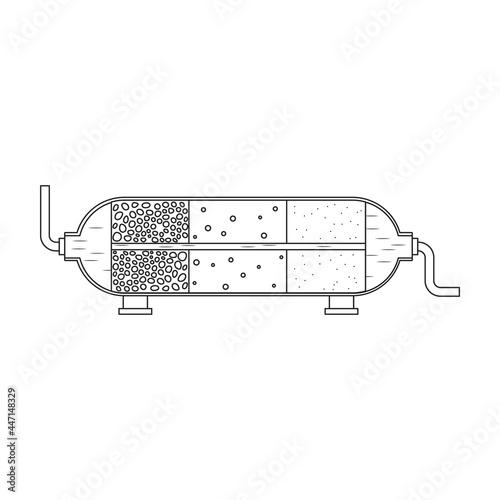 Filtration tank vector icon.Outline vector icon isolated on white background filtration tank.