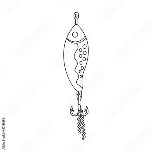 Tackle bait vector icon.Outline vector icon isolated on white background tackle bait.
