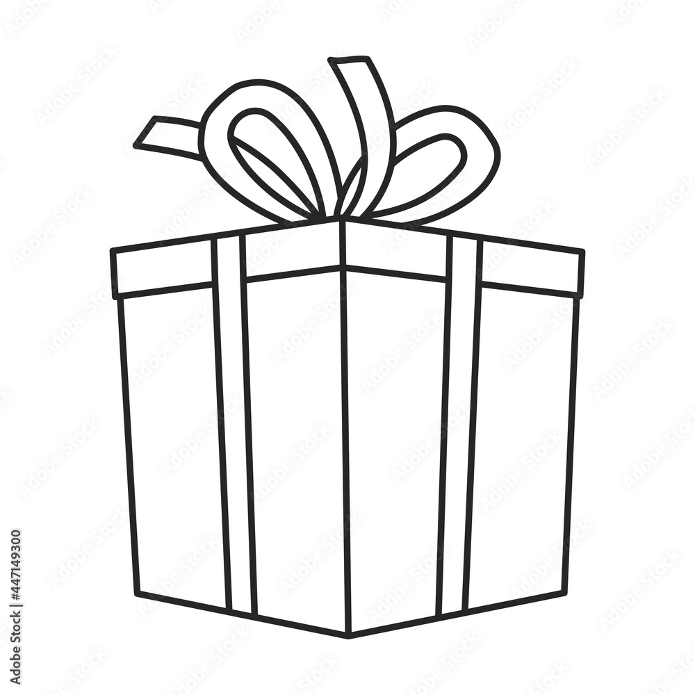 Christmas of gift box vector icon.Outline vector icon isolated on white background christmas of gift box. Christmas of gift box vector icon.Outline vector icon isolated on white background christmas of gift box.