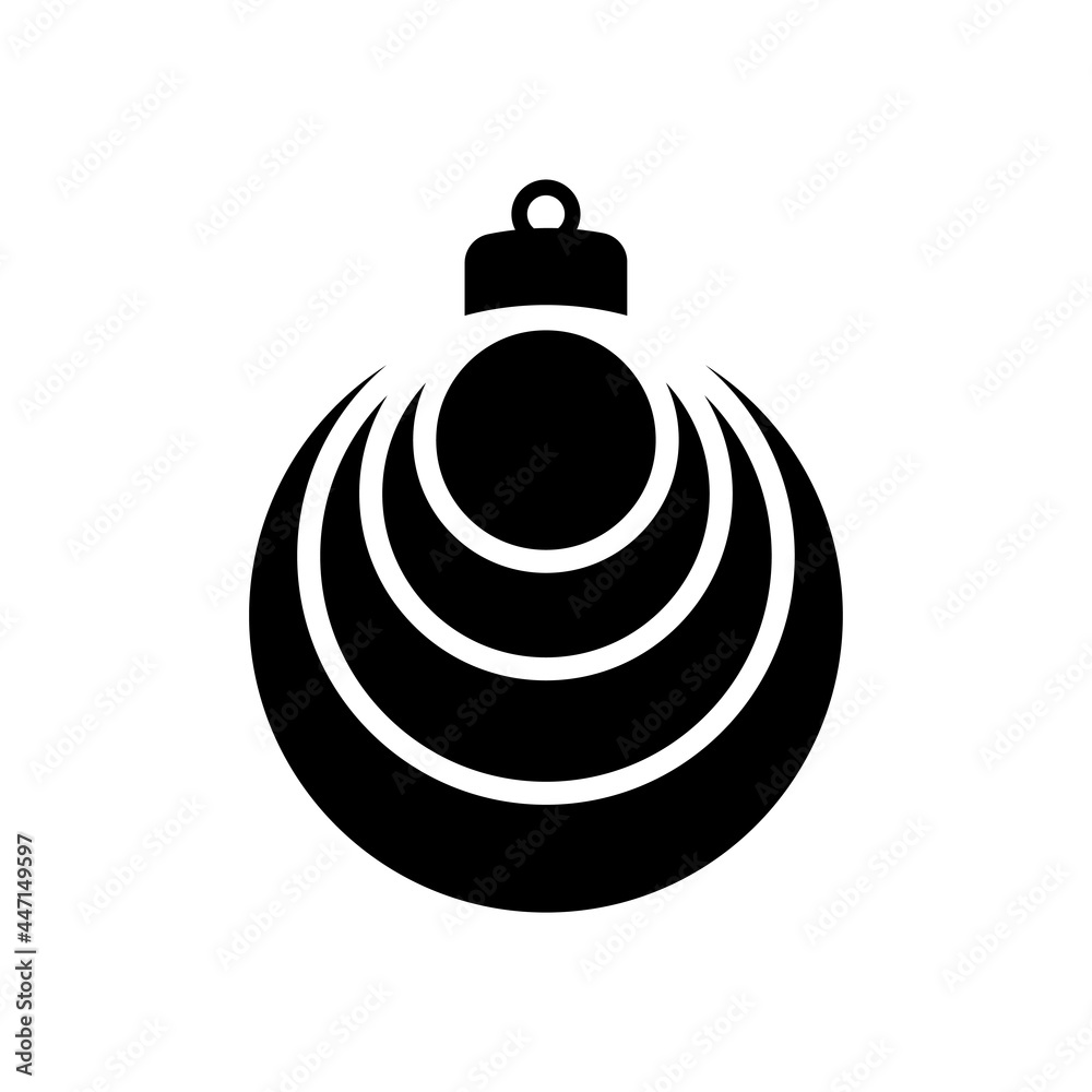 Christmas ball icon. Black silhouette. Side view. Vector simple flat graphic illustration. The isolated object on a white background. Isolate. Christmas ball icon. Black silhouette. Side view. Vector simple flat graphic illustration. The isolated object on a white background. Isolate.