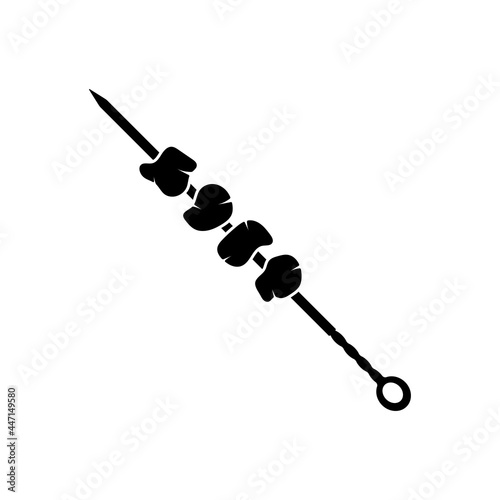 Shish kebab icon. Black silhouette. Side view. Vector simple flat graphic illustration. The isolated object on a white background. Isolate.