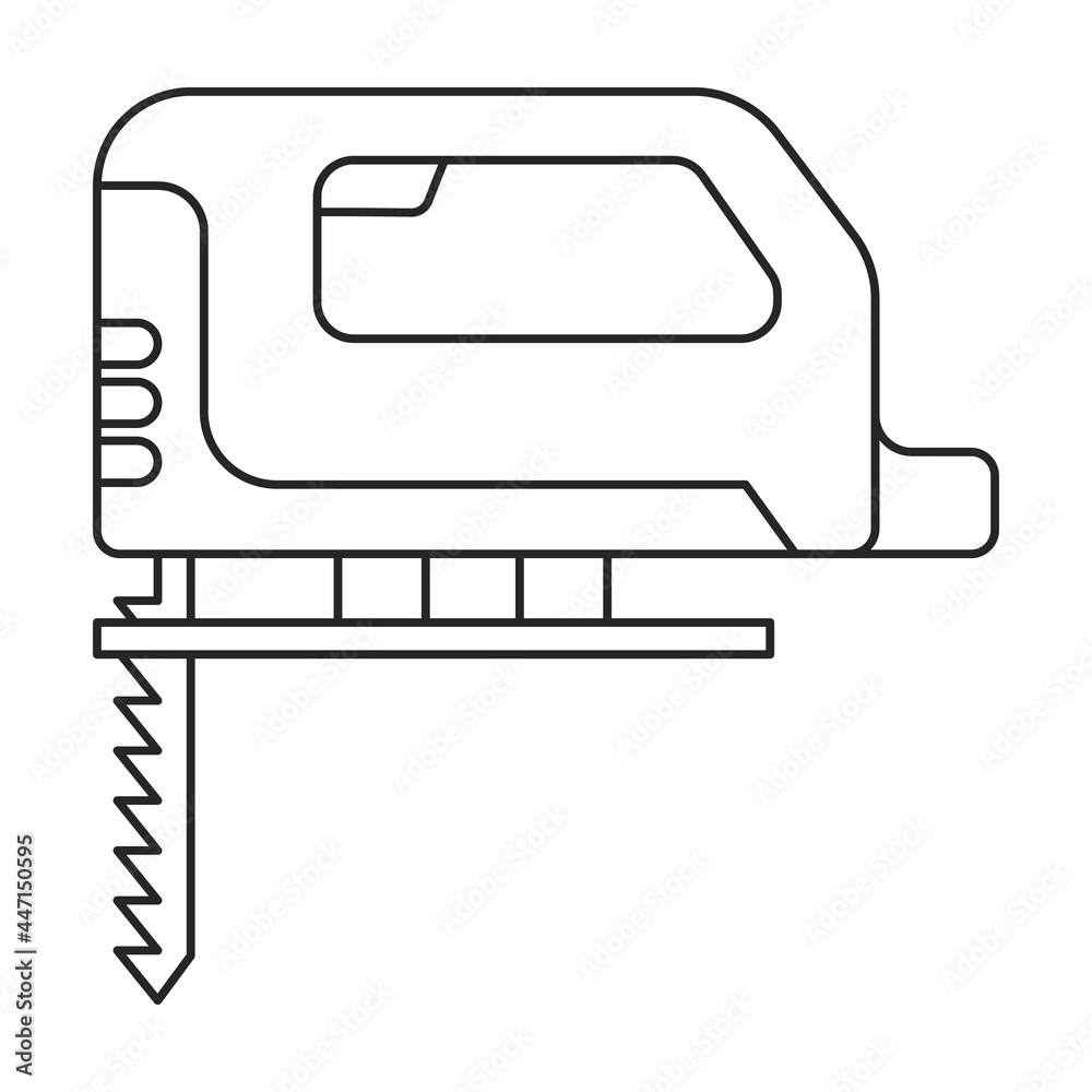 Electric fretsaw vector icon.Outline vector icon isolated on white background electric fretsaw . Electric fretsaw vector icon.Outline vector icon isolated on white background electric fretsaw .