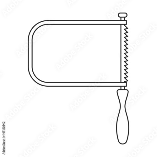 Fretsaw vector icon.Outline vector icon isolated on white background fretsaw.