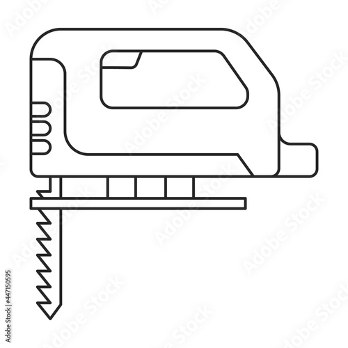 Electric fretsaw vector icon.Outline vector icon isolated on white background electric fretsaw .
