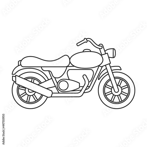 Motorcycle vector icon.Outline vector icon isolated on white background motorcycle.