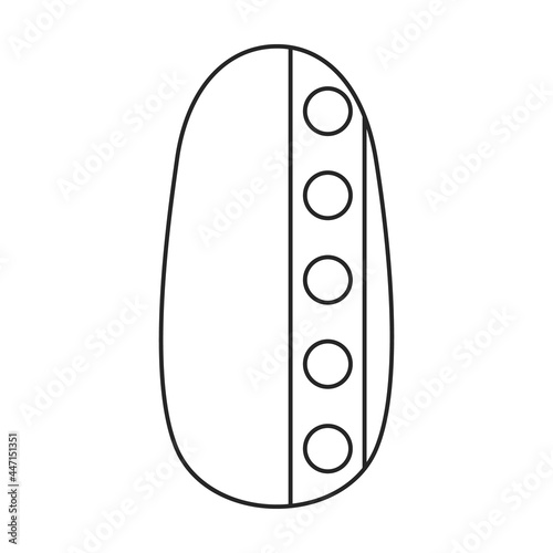 Nail of manicure vector icon.Outline vector icon isolated on white background nail of manicure.