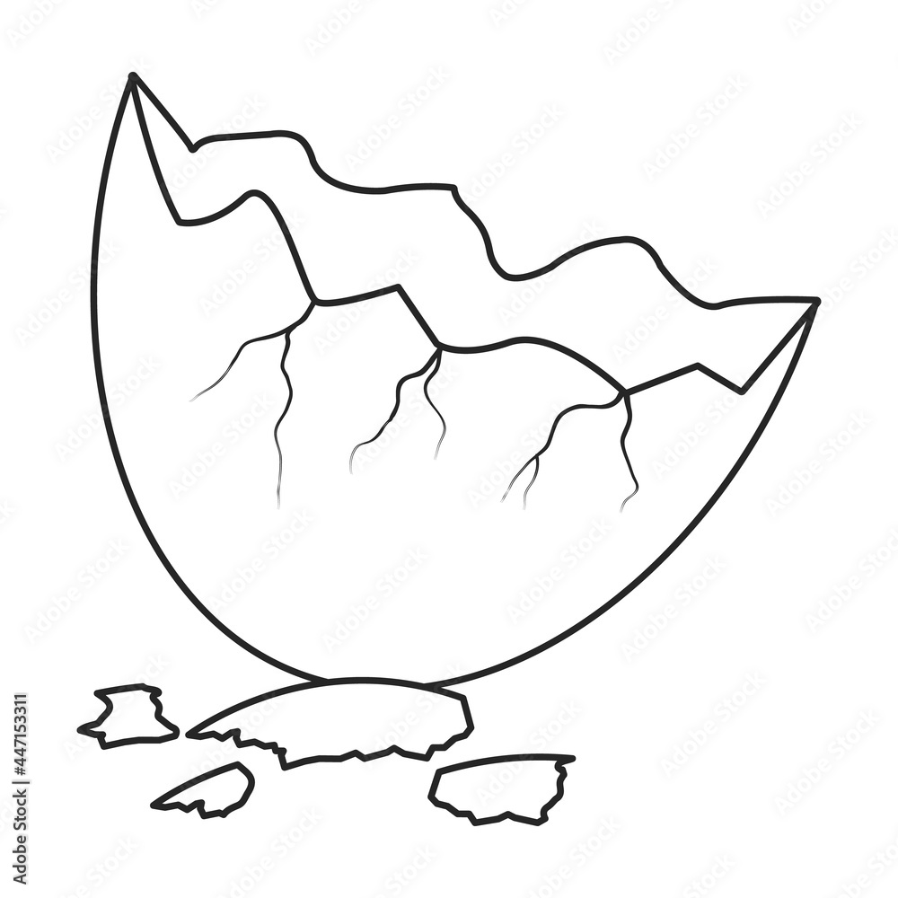 Fototapeta premium Half egg vector icon. Outline vector icon isolated on white background half egg.