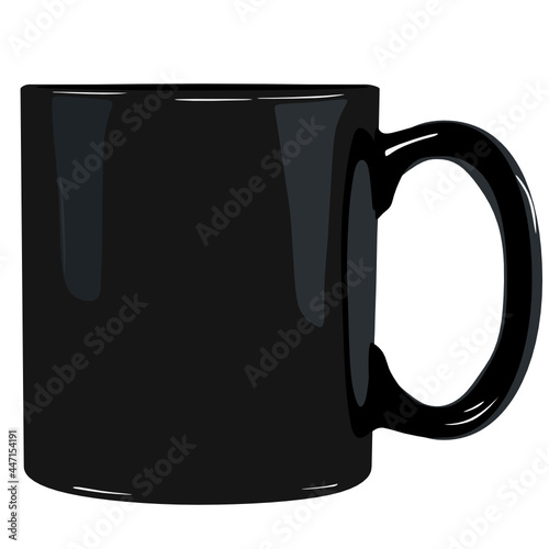 Coffee mug mock up template black svg vector illustration