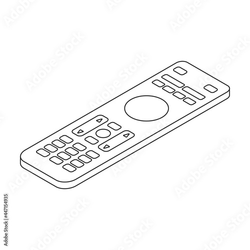 Remote control vector icon. Outline vector icon isolated on white background remote control.
