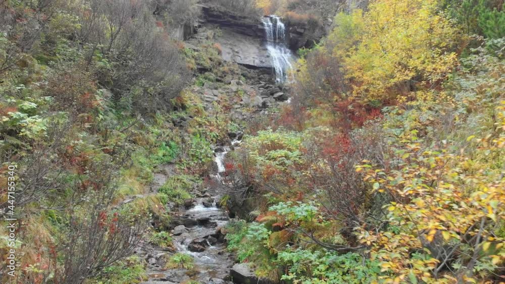 Cascade mountain waterfall in Carpathian mountains Cascade mountain waterfall in Carpathian mountains