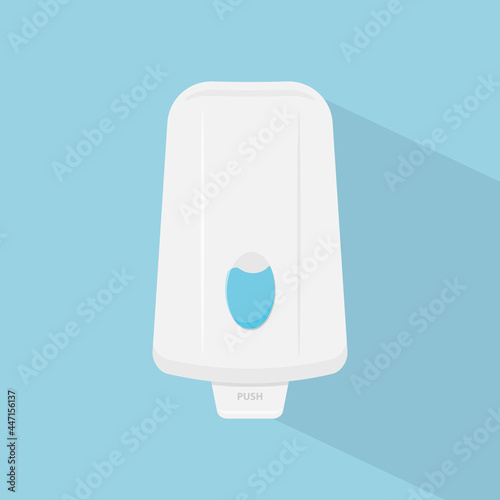 Soap in the dispenser.Vector illustration isolated on white background.