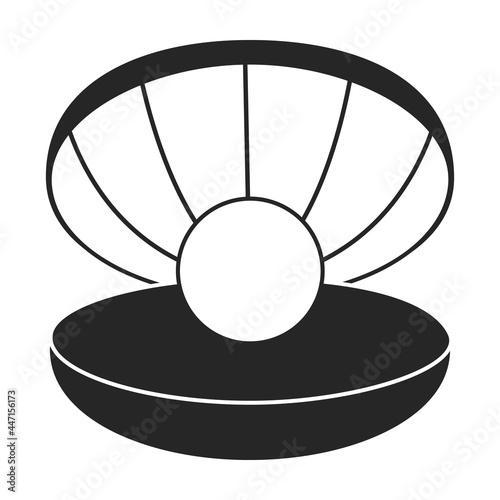 Pearl shell vector icon.Black vector icon isolated on white background pearl shell.