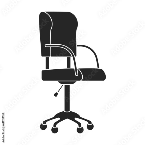 Chair office vector black icon. Vector illustration armchair office on white background. Isolated black illustration icon of chair office.