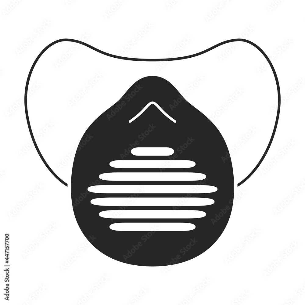 Medical mask vector icon.Black vector icon isolated on white background medical mask. Medical mask vector icon.Black vector icon isolated on white background medical mask.