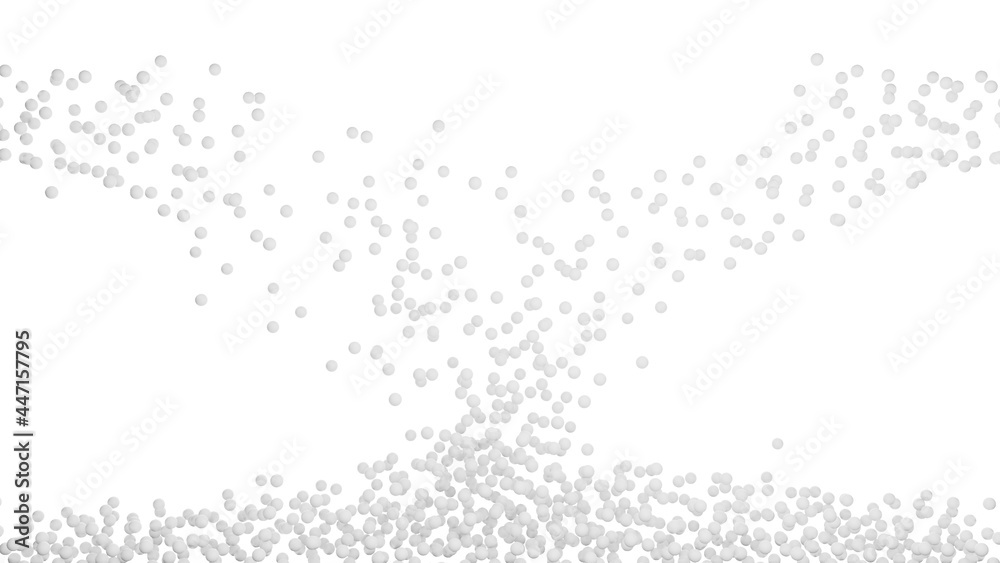 Countless particles being poured into a pile. 3D illustration