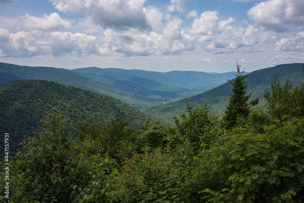 The view of Hunter Mountain in the Catskills