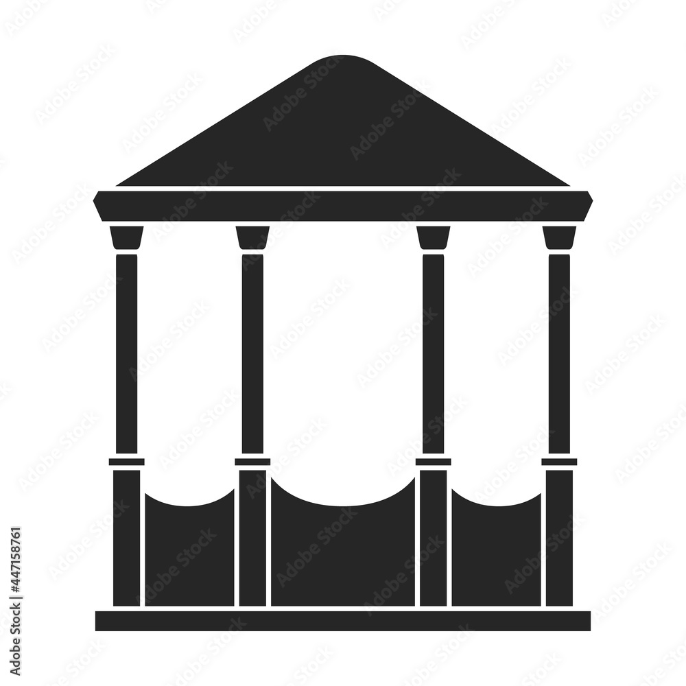 Wooden gazebo of pergola vector icon.Black vector icon isolated on ...