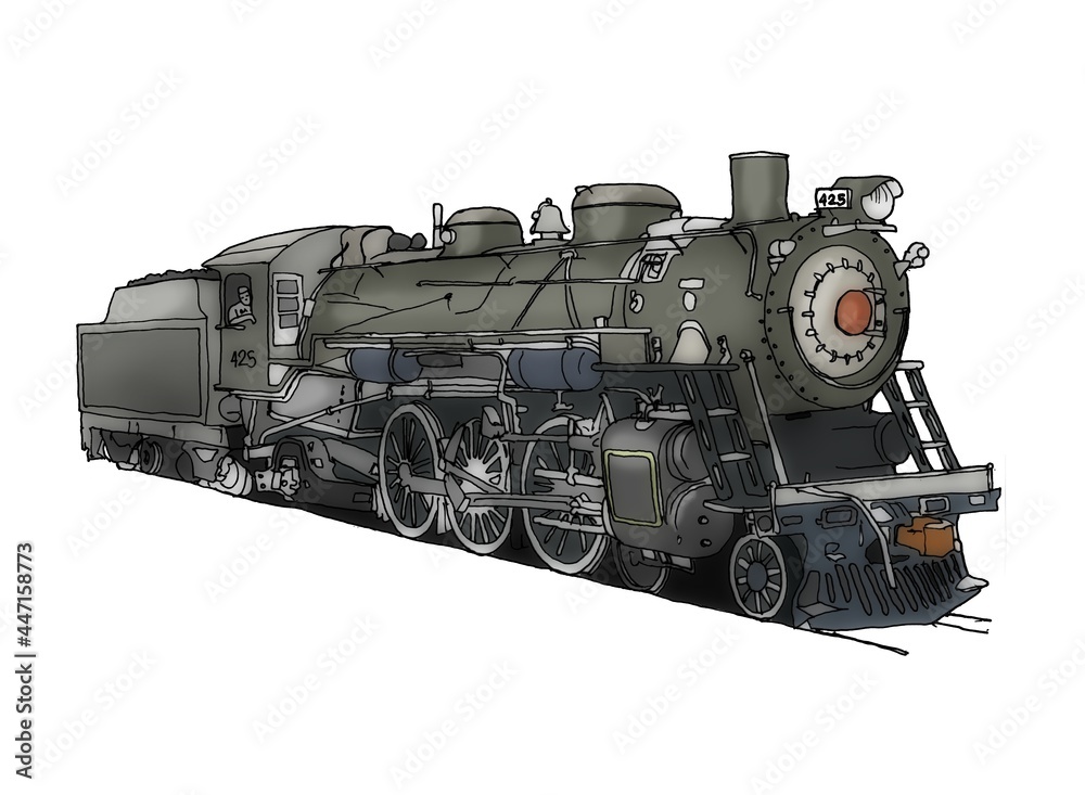 Steam Locomotive Illustration