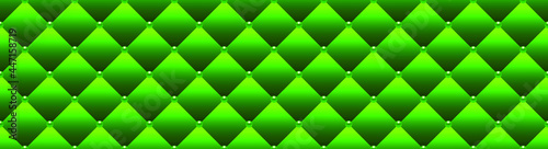 Green luxury background with beads and rhombuses. Seamless vector illustration. 