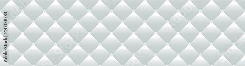 White luxury background with pearls and rhombuses. Seamless vector illustration. 