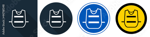 Symbol Wear Vest On white Background