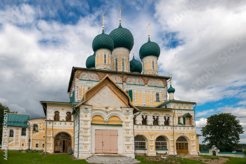 The ancient Cathedral of the Resurrection of Christ close up on a sunny July day. Tutaev Romanov-Borisoglebsk , Russia