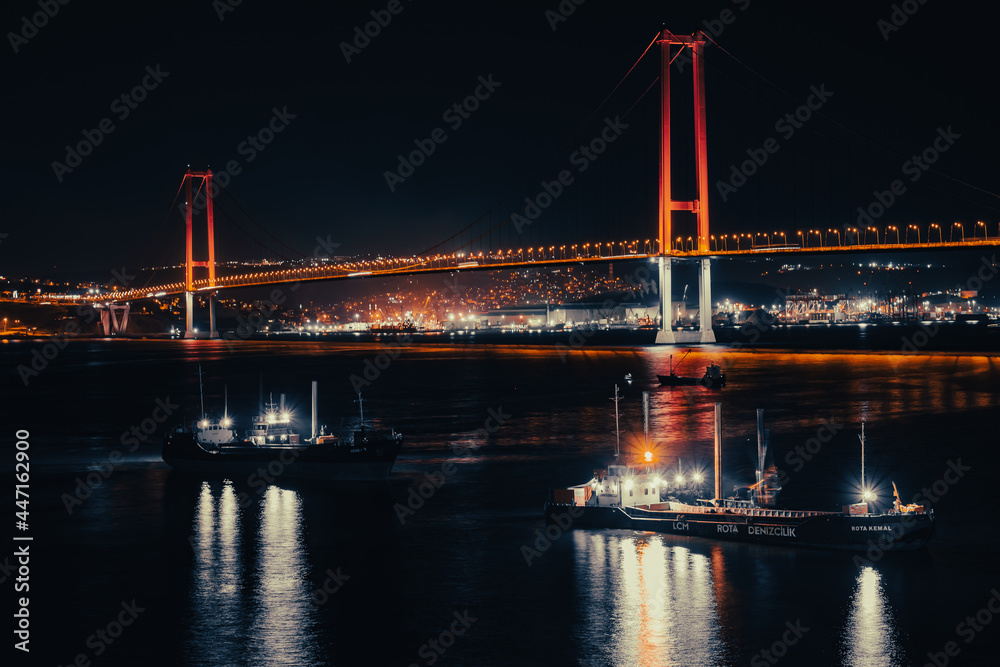 Obraz premium Istanbul - Yalova osmangazi Bridge Turkey at Night