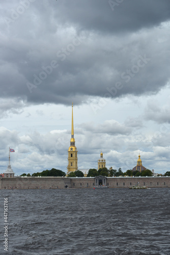St. Petersburg, Russia- July: View of the Neva River.