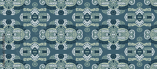 Abstract Ethnic Vector Seamless Pattern. Trendy boho tile. African textile design. Scandinavian ornament. Perfect for wallpaper, cloth, wrapping paper and other endless fill.