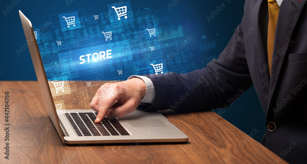 Fototapeta premium Businessman working on laptop
